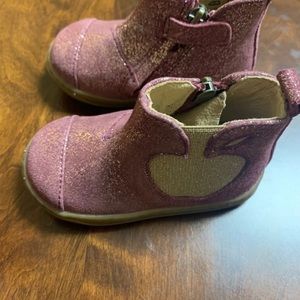 Shoo Pom French baby ankle boots pink sparkles